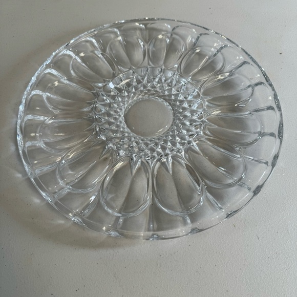 Vintage Crystal egg serving plate elegant dinner serveware dish glass retro - Picture 1 of 6